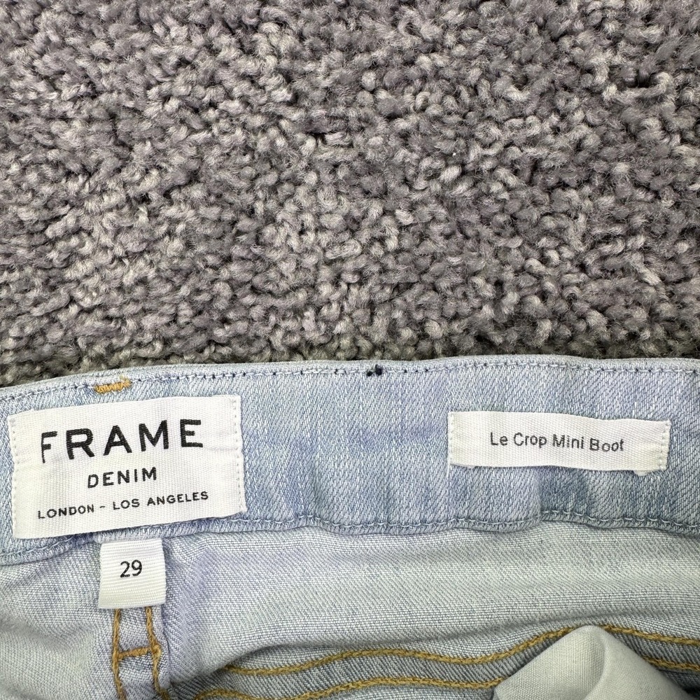 Frame Jeans Womens 29 Blue Le Crop Mini Boot Bootcut Light Wash Denim Stretch - Picture 6 of 8